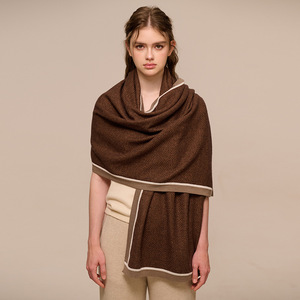 Autumn Winter Women Long Blended Shawl, Full Rim Edged Color Block Fashion Warm Casual Scarf - Product Image 2
