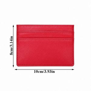Slim PU Leather Credit <b>Card</b> <b>Holder</b> <b>Wallet</b> Ultra-thin Simple Pocket Purse Cross Pattern Credit <b>Card</b> ID <b>Holder</b> <b>Wallet</b> - Product Image 4