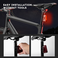 Feu arrière de vélo à LED haute luminosité avec radar d'avertissement, rechargeable, étanche, pour la sécurité nocturne