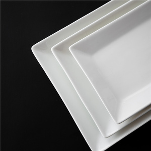 Assiettes rectangulaires modernes pour mariage, hôtel, restaurant, dîner, vente en gros, vaisselle, <span class=keywords><strong>assiette</strong></span> en porcelaine blanche - Product Image 5