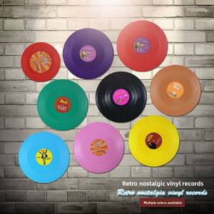 Affiche Murale Décorative en Vinyle Style Rétro pour Bar et Café, Peinture sur Métal Personnalisée, Autocollant Mural Décoratif en Forme de Disque Vinyle - Product Image 1