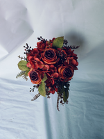 Fleurs artificielles en tissu mélangé à bords brûlés en gros, fleurs de mariage pour la décoration de la maison et des fêtes
