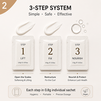 Kit Profesional de Lifting de Pestañas con Cisteamina, Fórmula Suave Libre de TGA para Ojos Sensibles, OEM ODM Marca Privada, Sistema de 3 Pasos en Sobres