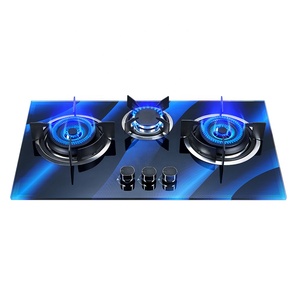Cuisinière à gaz encastrable 3 feux Ridax de qualité professionnelle avec grilles en fonte robuste - Product Image 2