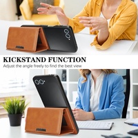 Étui portefeuille magnétique 2-en-1 en PU ultra-résistant avec porte-cartes pour iPhone Duo, Samsung Z Fold 4, 5, Flip 6, 7, FE, 8, Ultra D3, avec boîte de vente au détail