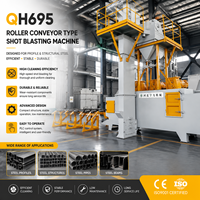 Machine de sablage à convoyeur à rouleaux CE QH69 12000mm Sa2.5 PLC pour tubes en acier, sections carrées et profilés creux, avec moteur et boîte de vitesses
