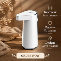 Distributeur de savon automatique électrique mural, mousse liquide rechargeable, mains libres, conteneur de 300 ml pour la cuisine et l'hôtellerie