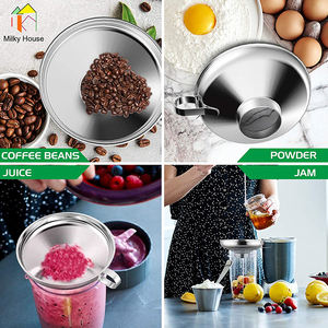 Acessórios de cozinha em 2 peças, aço inoxidável, grande funil, boca larga, jarra, conjunto de funil - Product Image 4