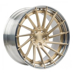 Jantes de <span class=keywords><strong>voiture</strong></span> 2 pièces 19 20 21 22 23 24 26 pouces 5x120.65 5x127 Jantes en alliage forgé concave brossé or poli pour Chevrolet Impala - Product Image 1