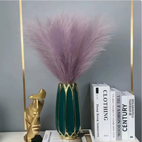 Vente chaude : Branches artificielles réalistes de 55 cm en soie et fausses plumes de pampa, faites à la main, pour décorations de Noël, de mariage et de maison, en gros