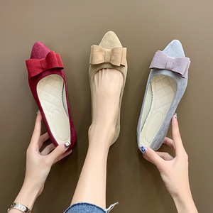 Chaussures plates pour femmes grande taille, style <span class=keywords><strong>ballerines</strong></span> à bout pointu, à enfiler, avec nœud, pour la <span class=keywords><strong>marche</strong></span> - Product Image 6