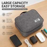 Bolsa Organizadora de Accesorios Electrónicos de Gran Capacidad Personalizada, Bolsa de Almacenamiento para Cables y Cargadores de Viaje, Bolsa de Cosméticos Portátil