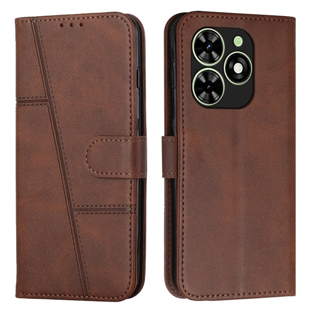 For Tecno Spark Go 2024 / POP 8 Stitching Calf Texture Buckle Leather Phone Case