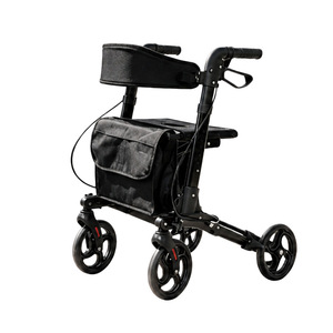 Hanbang Jiaye Aluminum Alloy <b>Walker</b> Four-Wheel Folding Lightweight With Storage For <b>Elderly</b> Mobility Aid - Product Image 1