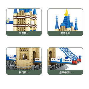 5215 Tower Bridge Londres Inglaterra World Architectural Street Scene Atracciones Modelo Niños Unisex Building Block Juego de juguetes de plástico - Product Image 3