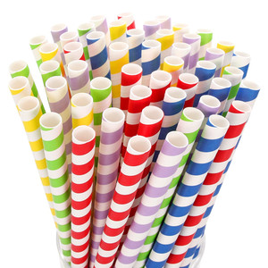 Disposable <b>Paper</b> Straws 8mm <b>Biodegradable</b> Eco Friendly Party Use - Product Image 1