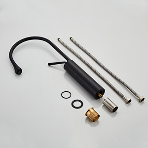 Haute Qualité En Céramique Moderne Roman <span class=keywords><strong>Noir</strong></span> Robinet de Lavabo - Product Image 5