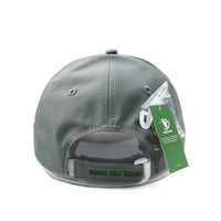 Casquette de baseball en polyester blanc et gris à 6 panneaux avec logo brodé personnalisé, visière magnétique et autocollant magique pour hommes et femmes