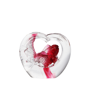 Customized Crystal Glass Handicrafts for Business & Home Decor Colored Glass Ornaments for Valentine's Day