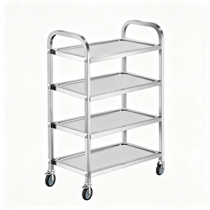 3 Tier Stainless Steel Serving <b>Cart</b> Mobile Rolling Food Service <b>Trolley</b> with Lockable Wheels Heavy Duty Utility <b>Cart</b> - Product Image 1