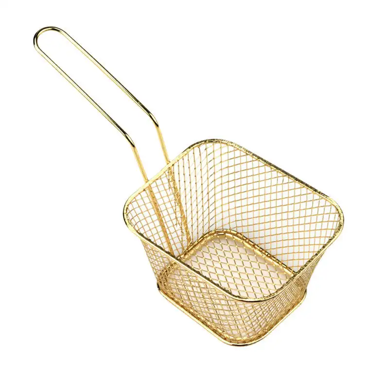 Mascot Hot Selling Cheap Price Stainless Steel Square Potatoes Taco Basket Kitchen Restaurant Supply Fryer Box