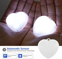 Porte-clés Veilleuse Tactile en ABS en Forme de Cœur avec Logo Personnalisable, Alimentation USB, Contrôle Tactile, Petit et Lumineux