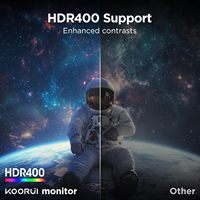 Moniteur LCD incurvé HDR KOORUI 34 pouces, écran 180 Hz 1440P, interface DP pour ordinateurs de jeu de bureau