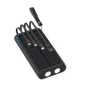 Cargador Solar Portátil de Alta Capacidad y Carga Rápida con 4 Cables Integrados, Doble USB, Banco de Energía para Viajes y Campamentos al Aire Libre, 30000mAh - Product Image 2