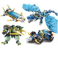 Bolsa de OPP 4 unids/set Hydro recompensa Ferry Supercar coche agua dragones mejor bloques de construcción de juguetes modelo ladrillos para niños Kits
