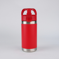 Botol air anak-anak, botol air olahraga termos Mini sekolah anak-anak terisolasi Stainless Steel dinding ganda 12oz dengan tutup sedotan