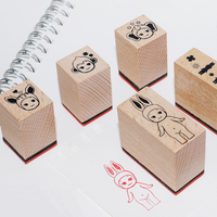Joli tampon en caoutchouc en bois pour l'impression artisanale DIY pour enfants, accessoires de modélisme