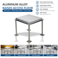 Sistem Lantai Akses Terangkat Panel Aluminium Die Cast 55mm Konduktif untuk Ruang Bersih Pabrik Bengkel Semikonduktor
