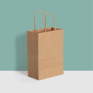 Bolsas de Papel Kraft Marrón Reciclables Personalizadas 2026 con Base Cuadrada y Asa para Compras - Product Image 3