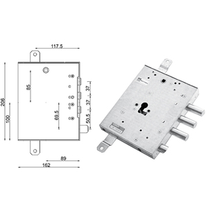 Cerradura de Puerta Blindada MOTTURA con Cilindro de Latón sin Llave, Material ABS, Acabado Blanco, Incluye 3 Llaves, Hecho en Italia - Product Image 1