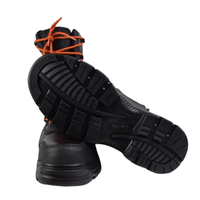 Chaussures de sauvetage de sécurité de pompier en cuir de vachette grain confortable avec garnitures haute visibilité pour la lutte contre les incendies structurels et forestiers