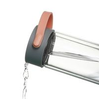 Bouteille d'eau en verre à double paroi portable de 260ml transparente chaude et froide avec séparateur de thé en acier inoxydable-pour le voyage