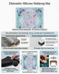 COMPRA 1 Y LLÉVATE 1 GRATIS Tapete <span class=keywords><strong>de</strong></span> Mahjong Americano <span class=keywords><strong>de</strong></span> Lujo con Diseño Floral, Tamaño Estándar, Superficie Silenciosa, Tema Rosa y Azul para Noches <span class=keywords><strong>de</strong></span> Juego - Product Image 3