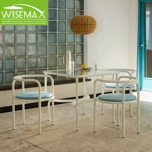 विसममैक्स फर्नीचर आधुनिक आउटडोर फर्नीचर वाटरप्रूफ कैफे टेबल और कुर्सी सेट रेस्तरां के लिए आर्मरेस्ट के साथ - Product Image 2