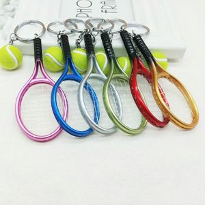 Wholesale Custom Tennis Racket Metal Keychain Creative Sports <b>Keyring</b> Handmade Bag Pendant for Athletic Gift Bulk Orders - Product Image 1