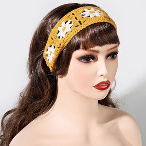 Fasce per <span class=keywords><strong>capelli</strong></span> all'uncinetto stile hippie da <span class=keywords><strong>donna</strong></span>, fasce per <span class=keywords><strong>capelli</strong></span> boho, bandane floreali, fasce per <span class=keywords><strong>capelli</strong></span> lavorate a maglia per ragazze e donne - Product Image 6