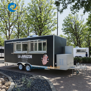 Chariot de restauration mobile haut de gamme en acier inoxydable avec machine à expresso pour service de restauration rapide, conception de qualité commerciale - Product Image 1