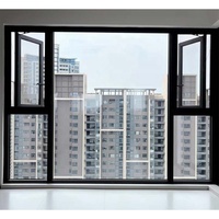 Fenêtre à battant Naco en aluminium sans cadre vertical à triple panneau mince SJUMBO pour appartement