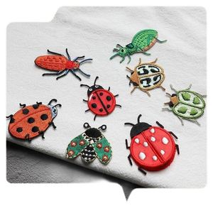 New High Quality Self Sticker Exquisite Embroidery Lifelike Cute Insect Ladybug Patch for Decoration - Product Image 1
