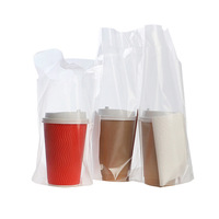 Sac rétractable carré en PE jetable et recyclable avec revêtement UV pour l'emballage de thé au lait et de whisky - Conception personnalisable