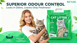 Benjie Custom Flavored Pine Wood Debris <b>Cat</b> <b>Litter</b> Flushable Highly Adsorbent Dust-Free Rapid Clumping Easy-to-Clean 5kg <b>Cats</b> - Product Image 6