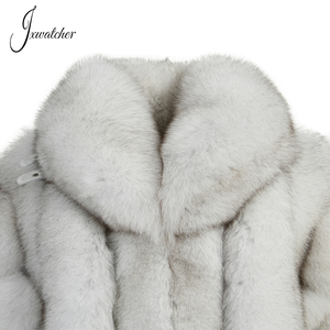 ที่มีคุณภาพสูงสีทึบ2022ผู้หญิงจริงฟ็อกซ์เสื้อขนสัตว์ที่มีฟ็อกซ์ปกขน - Product Image 4