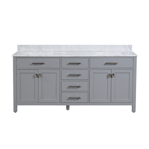 Meuble-lavabo de salle de bain moderne haut de gamme en contreplaqué de 72 pouces avec lavabo en céramique, résistant à l'eau, caractéristiques pour meuble-lavabo de salle de bain - Product Image 1