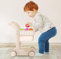 Jouets d'éducation précoce enfant en bas âge chariot bébé poussette panier en bois activité marcheur poussette