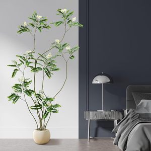 Árbol Artificial de <span class=keywords><strong>Acacia</strong></span> de 180 cm (6 pies) con Flores de Sophora Japonica Blancas y Maceta Blanca para Decoración del Hogar o Bodas - Product Image 5