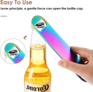 <span class=keywords><strong>Amazon</strong></span> superventas logotipo láser personalizado negro plata espacios en blanco barra de acero inoxidable hoja plana abrebotellas de <span class=keywords><strong>cerveza</strong></span> para regalo - Product Image 3